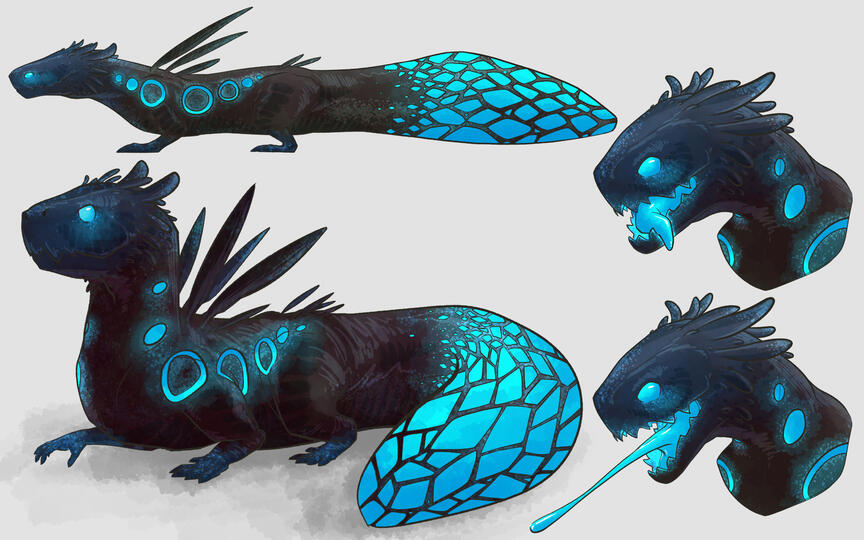 Cyan Lizard Character Concept